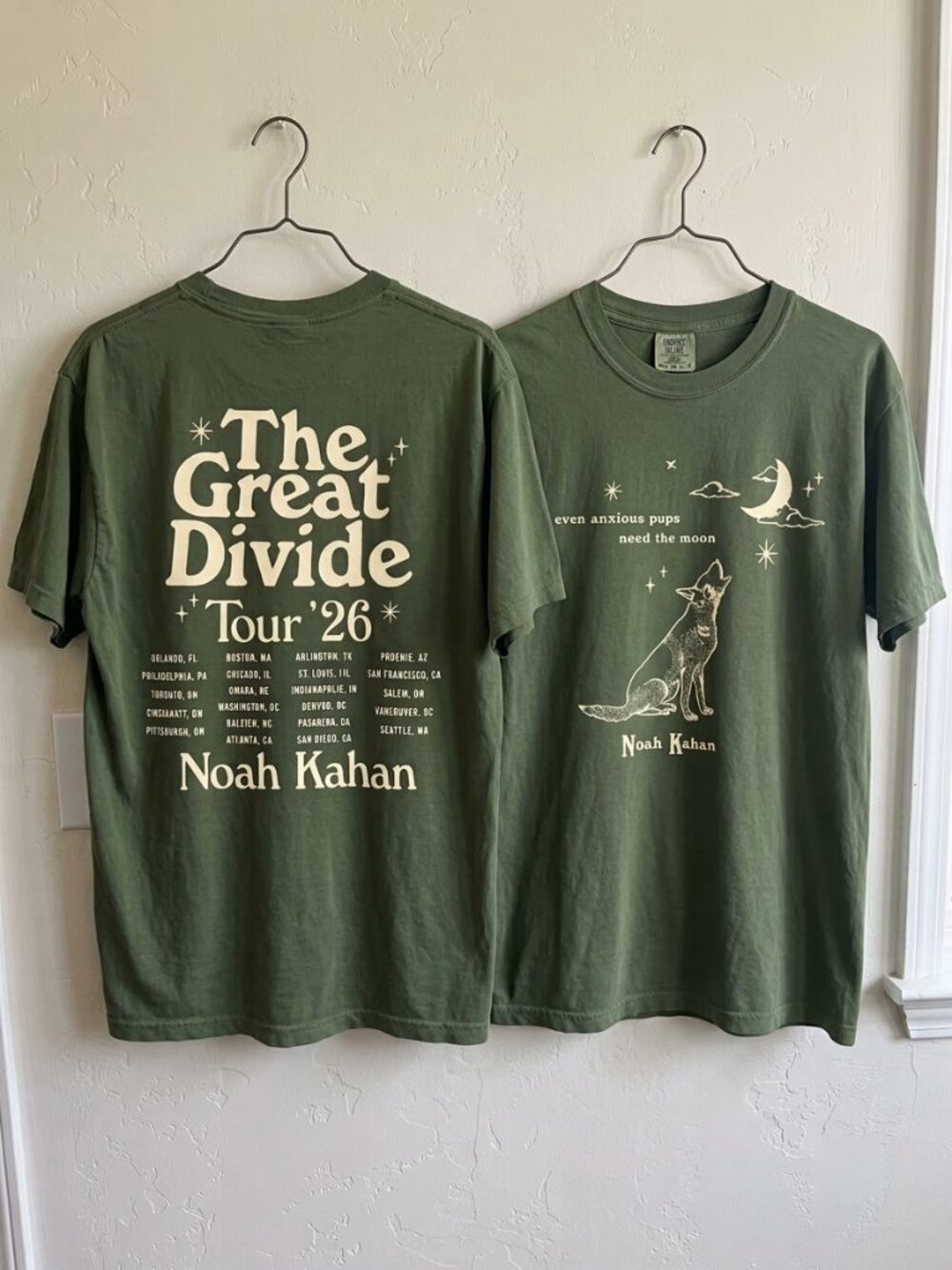 Noah Kahan Orbiter Howling Pup Great Divide 2026 Tour Shirt